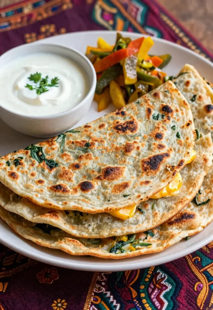 15 High Protein Low Carb Indian Recipes - Flavorful & Nutritious - 4. Spinach and Cheese Stuffed Paratha 1