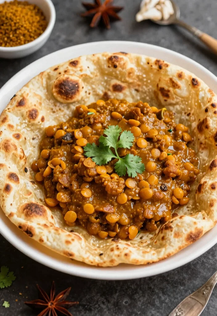 15 High Protein Low Carb Indian Recipes - Flavorful & Nutritious - 8. Tandoori Roti with Lentil Curry 1