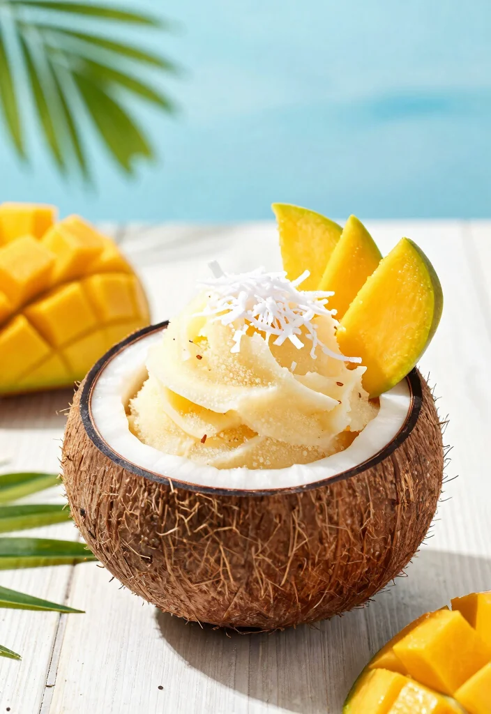 15 Ninja Creami Ice Cream Recipes High Protein - Frozen Healthy Treats - 5. Mango Coconut Protein Sorbet 1