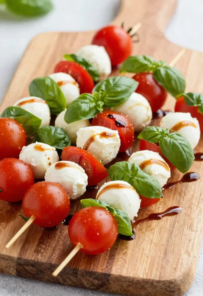 16 High Protein Low Carb Lunch Ideas - Quick & Satisfying - 11. Caprese Salad Skewers 1