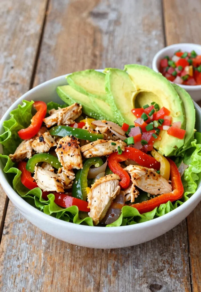 16 High Protein Low Carb Lunch Ideas - Quick & Satisfying - 13. Chicken Fajita Bowls 1