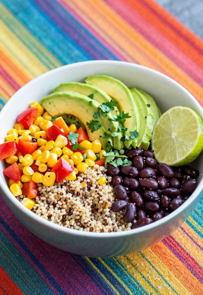 16 High Protein Low Carb Lunch Ideas - Quick & Satisfying - 4. Quinoa and Black Bean Bowl 1