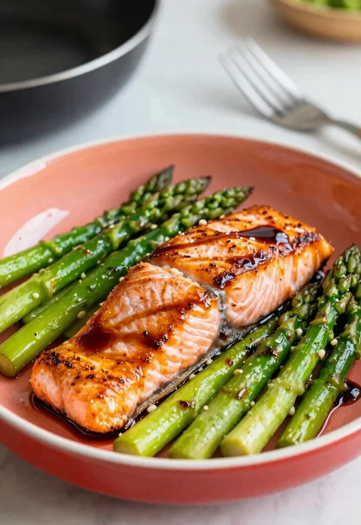 16 High Protein Low Carb Lunch Ideas - Quick & Satisfying - 6. Salmon and Asparagus Stir-Fry 1