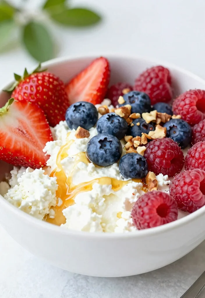 16 High Protein Low Carb Lunch Ideas - Quick & Satisfying - 7. Cottage Cheese with Berries 1