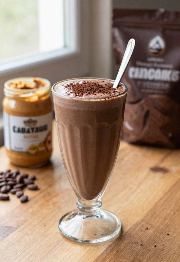 16 High Protein Low Carb Shake Recipes - Quick Nutrition On-The-Go - 1. Chocolate Peanut Butter Protein Shake 1