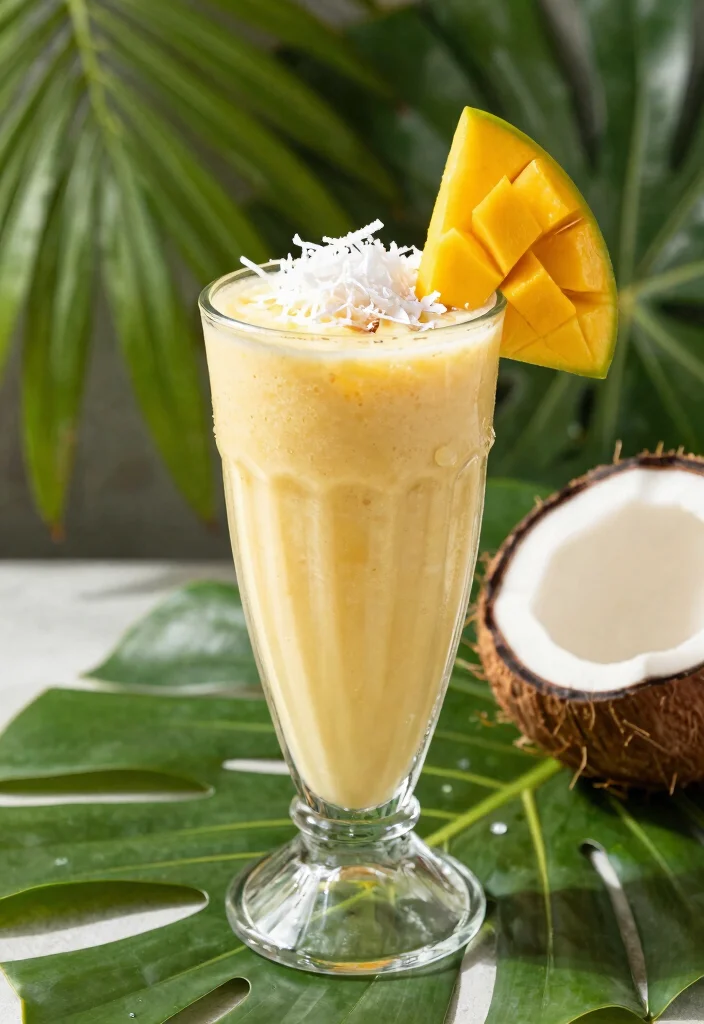 16 High Protein Low Carb Shake Recipes - Quick Nutrition On-The-Go - 12. Mango Coconut Protein Shake 1