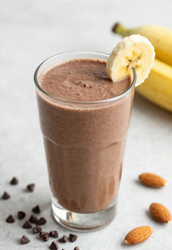 16 High Protein Low Carb Shake Recipes - Quick Nutrition On-The-Go - 13. Chocolate Banana Protein Shake 1