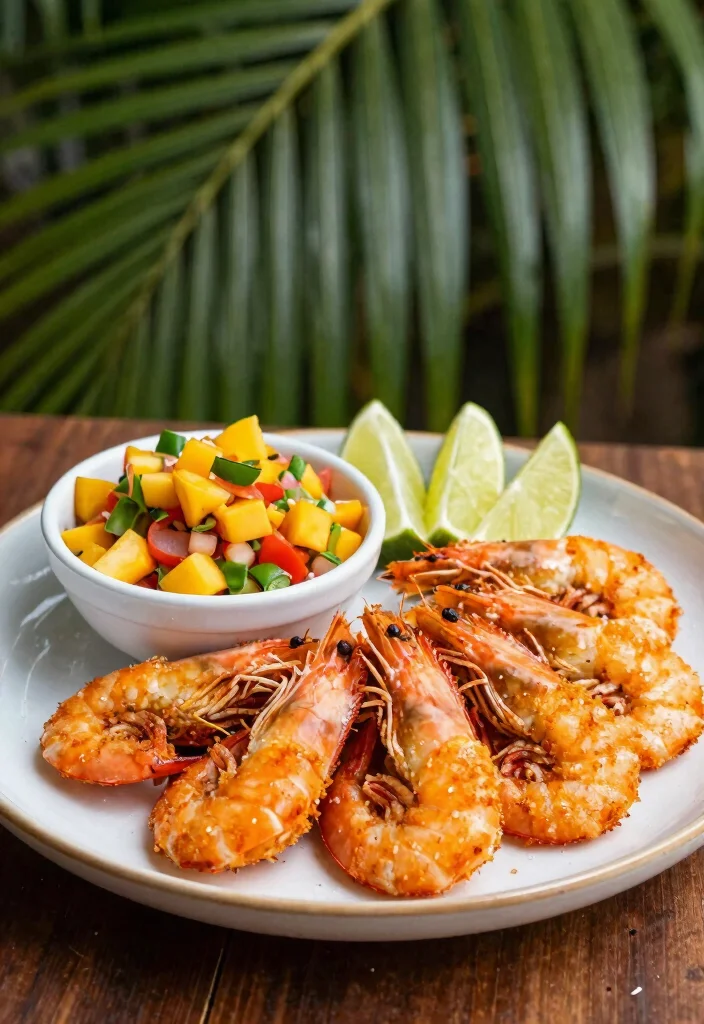 16 High Protein Low Carb Shrimp Recipes - Quick & Elegant Dishes - 12. Coconut Shrimp with Mango Salsa 1