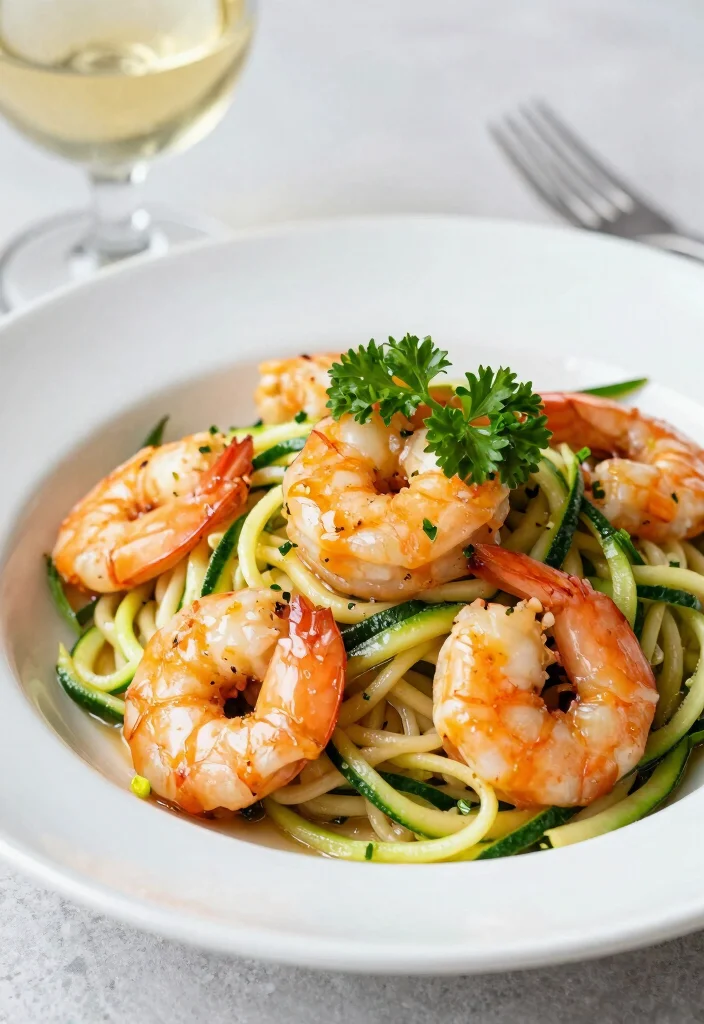 16 High Protein Low Carb Shrimp Recipes - Quick & Elegant Dishes - 5. Shrimp Scampi with Zoodles 1