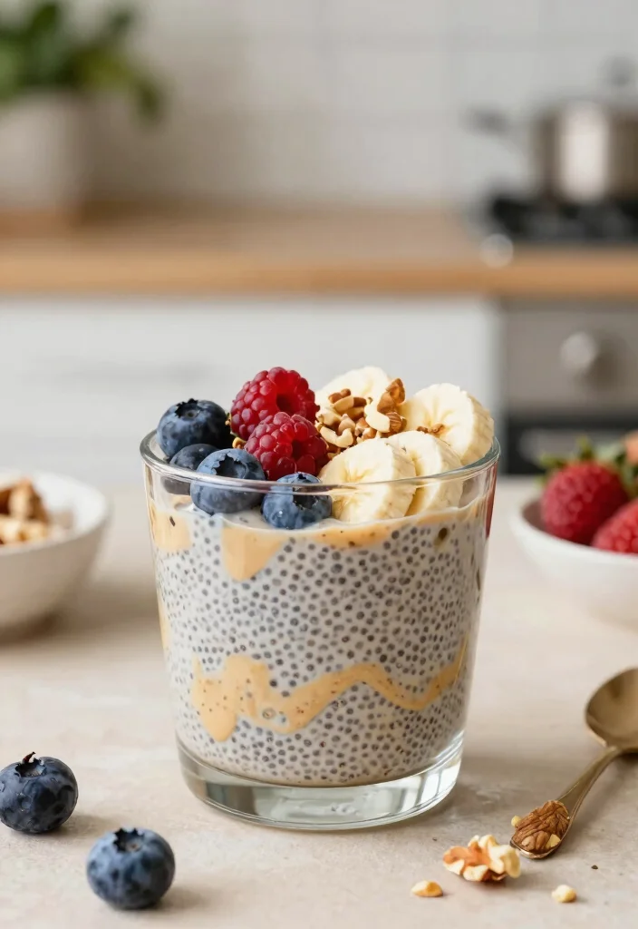 16 High Protein Recipes For Weight Gain Meals - Calorie-Dense Options - 6. Almond Butter Chia Pudding 1