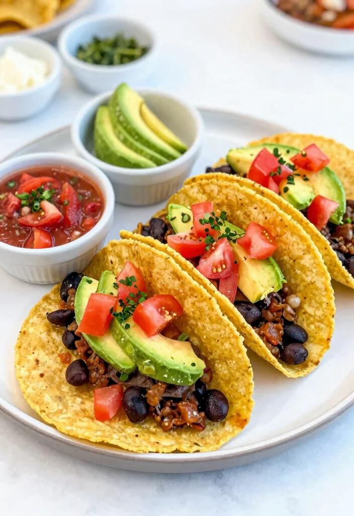 16 High Protein Recipes For Weight Gain Meals - Calorie-Dense Options - 9. Spicy Black Bean Tacos 1