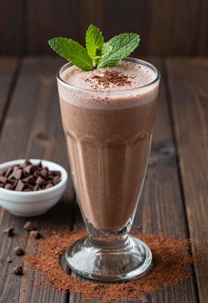 16 Low Carb High Protein Smoothie Recipes - Drink Your Protein - 11. Chocolate Mint Protein Shake 1
