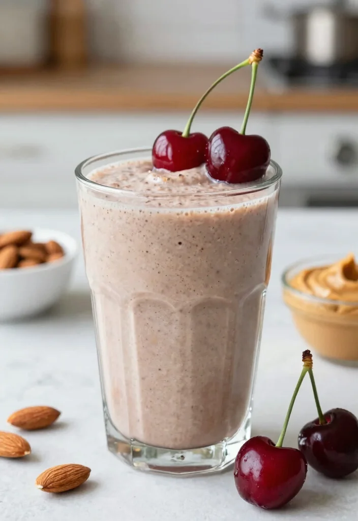 16 Low Carb High Protein Smoothie Recipes - Drink Your Protein - 14. Cherry Almond Protein Smoothie 1
