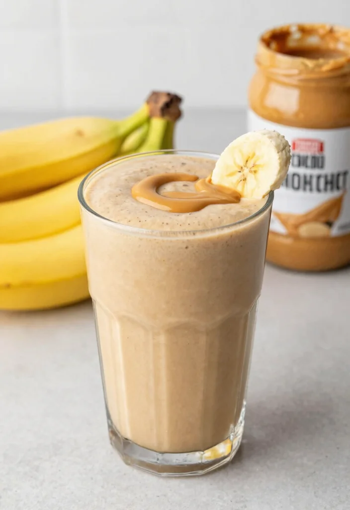 16 Low Carb High Protein Smoothie Recipes - Drink Your Protein - 16. Peanut Butter Banana Smoothie 1