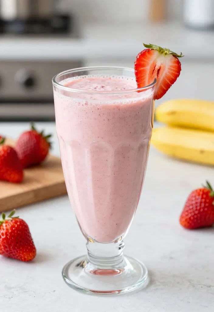 16 Low Carb High Protein Smoothie Recipes - Drink Your Protein - 7. Strawberry Banana Protein Shake 1