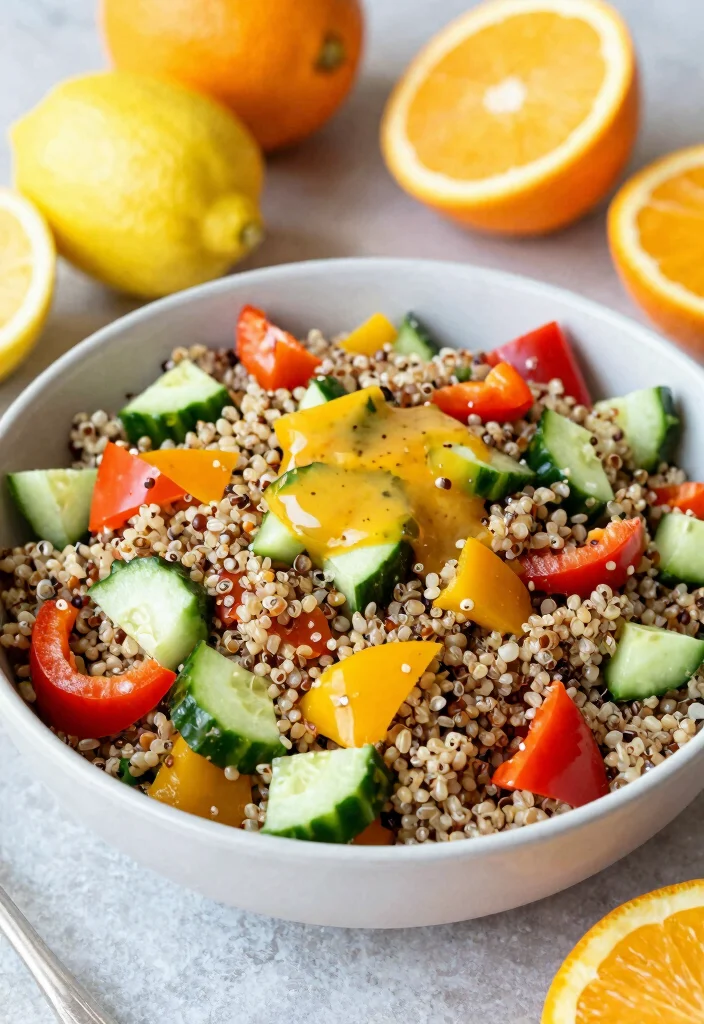 16 Vegan High Protein Low Carb Recipes - Plant-Based & Keto-Friendly - 13. Vegan Quinoa Salad with Citrus Dressing 1