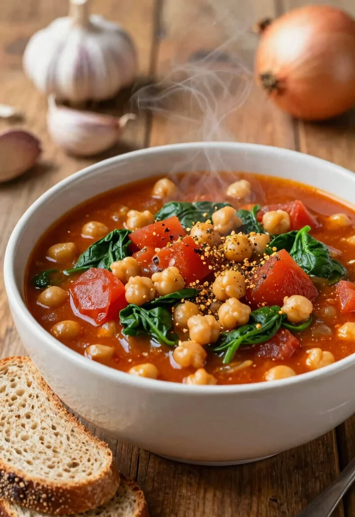 16 Vegan High Protein Low Carb Recipes - Plant-Based & Keto-Friendly - 6. Chickpea and Spinach Stew 1