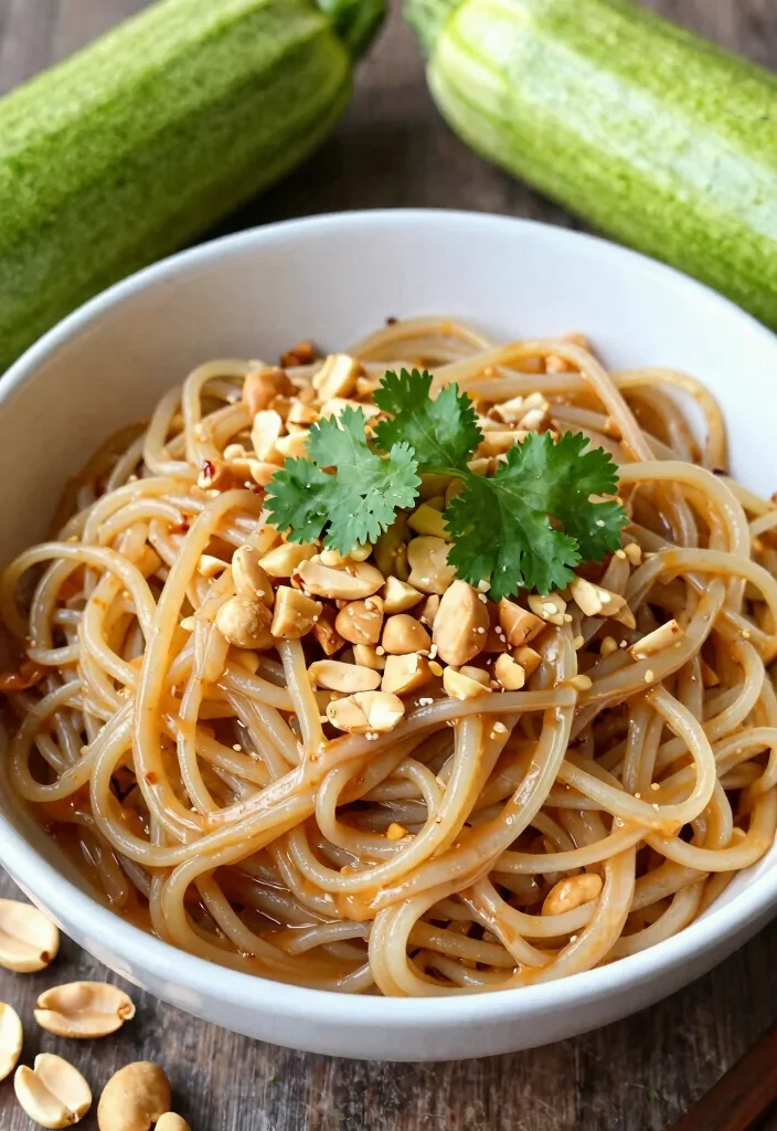 17 High Protein Low Carb Dairy Free Recipes - Allergy-Friendly Options - 14. Thai Peanut Zoodles 1