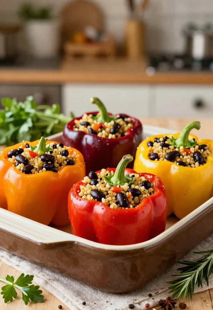 17 High Protein Low Carb Dairy Free Recipes - Allergy-Friendly Options - 2. Quinoa and Black Bean Stuffed Peppers 1