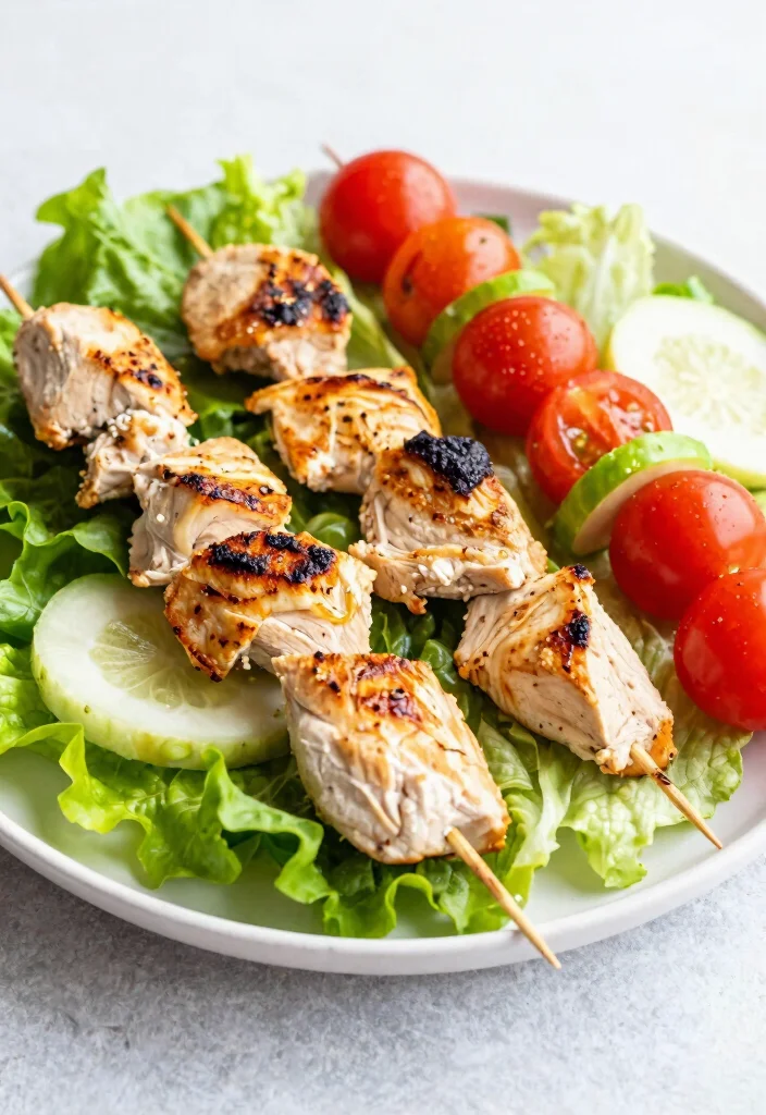 17 High Protein Low Carb Recipes Lunch - Office-Friendly Meals - 12. Chicken Caesar Salad Skewers 1