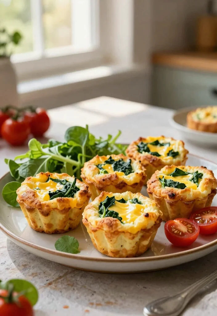 17 High Protein Low Carb Recipes Lunch - Office-Friendly Meals - 2. Egg Muffins with Spinach and Cheese 1