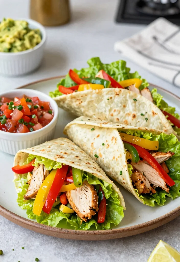 17 High Protein Low Carb Recipes Lunch - Office-Friendly Meals - 7. Chicken Fajita Lettuce Wraps 1