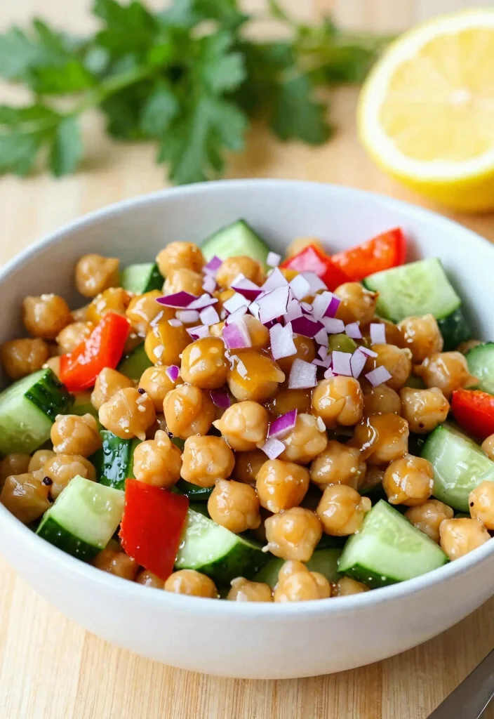 17 High Protein Low Carb Vegetarian Recipes - Complete Plant-Based Protein - 1. Spicy Chickpea Salad 1