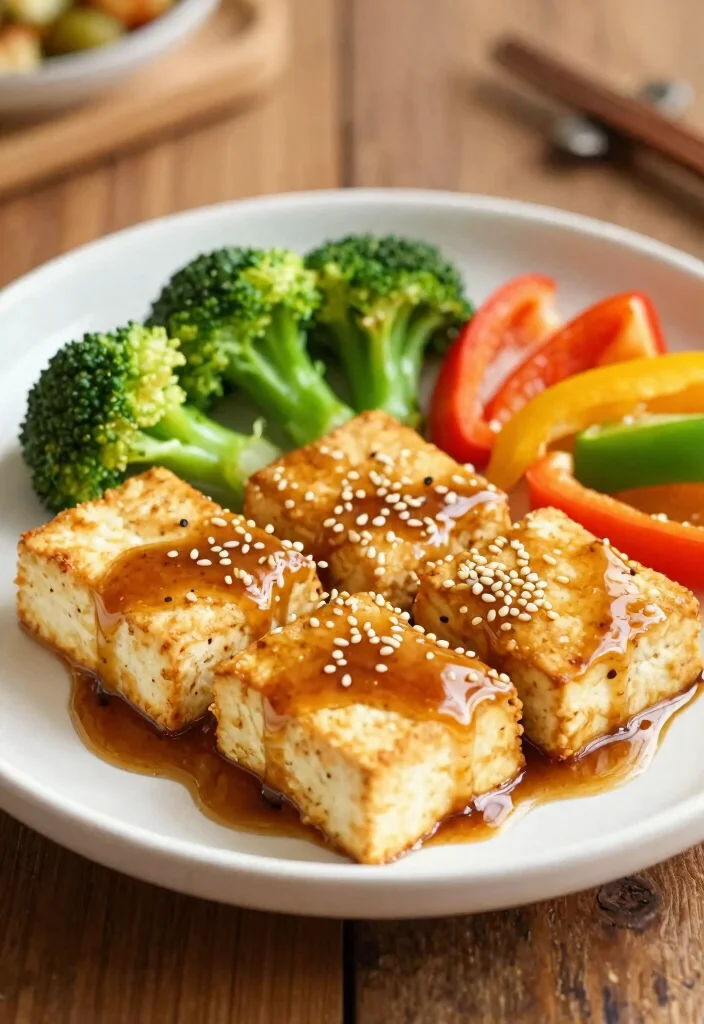 17 High Protein Low Carb Vegetarian Recipes - Complete Plant-Based Protein - 10. Baked Tofu with Sesame Ginger Glaze 1