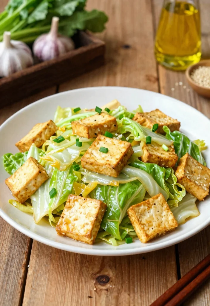 17 High Protein Low Carb Vegetarian Recipes - Complete Plant-Based Protein - 13. Cabbage and Tofu Stir-Fry 1
