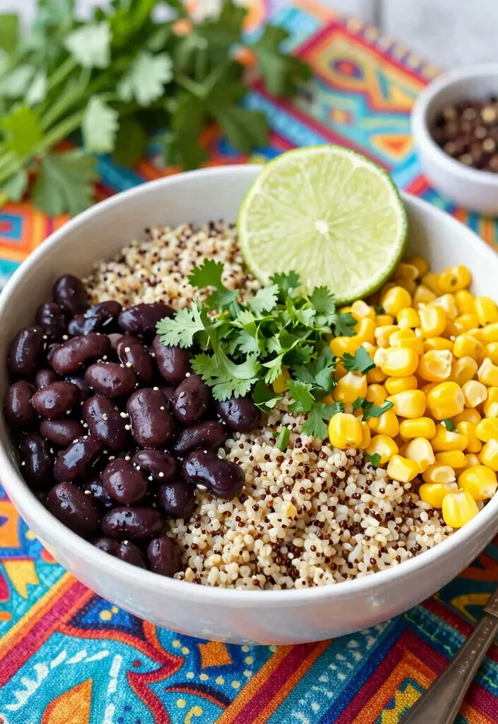 17 High Protein Low Carb Vegetarian Recipes - Complete Plant-Based Protein - 4. Quinoa and Black Bean Bowl 1