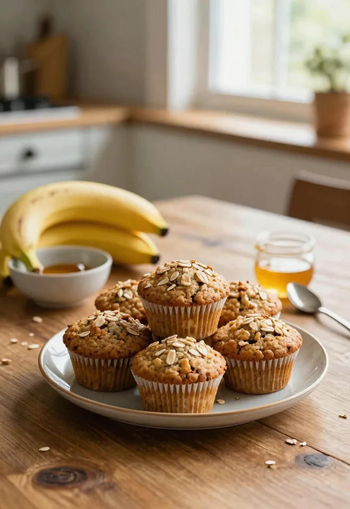 17 High Protein Muffins Healthy - Grab-And-Go Breakfast - 1. Banana Oatmeal Protein Muffins 1