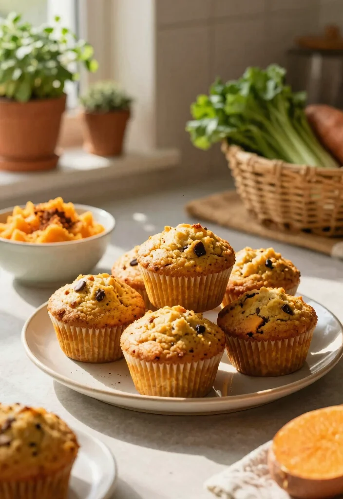 17 High Protein Muffins Healthy - Grab-And-Go Breakfast - 10. Sweet Potato Protein Muffins 1