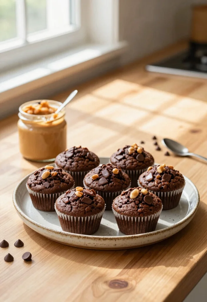 17 High Protein Muffins Healthy - Grab-And-Go Breakfast - 2. Chocolate Peanut Butter Protein Muffins 1