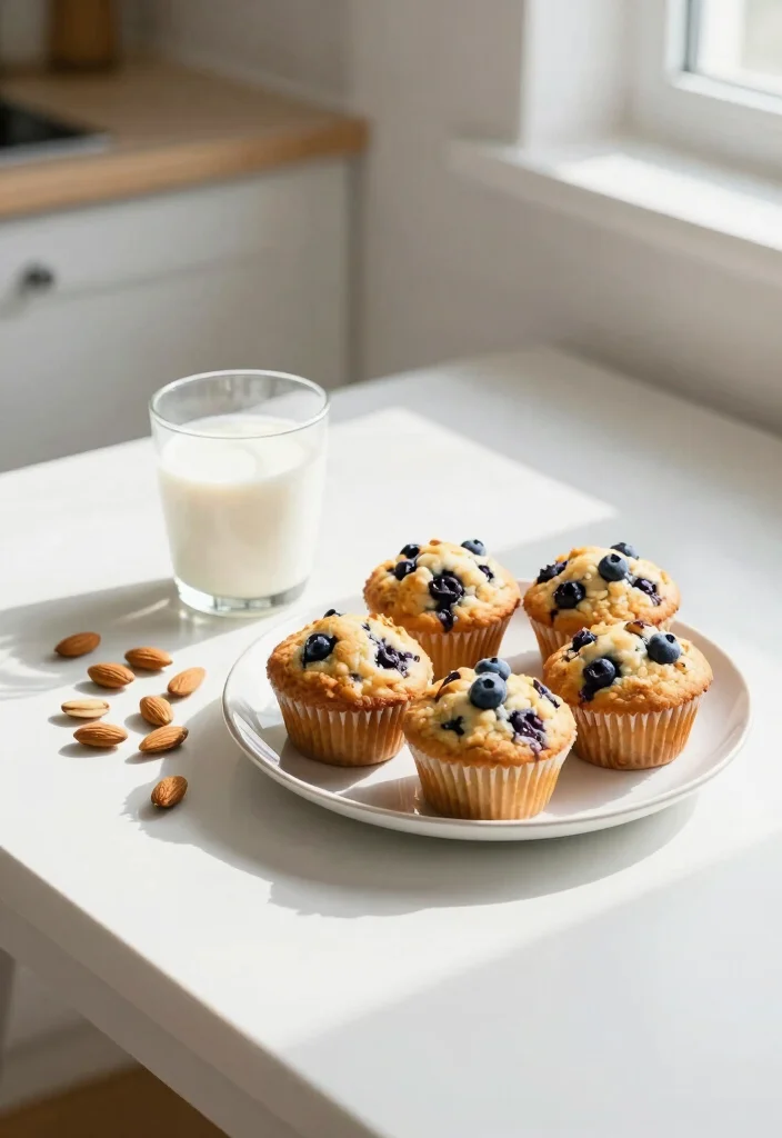 17 High Protein Muffins Healthy - Grab-And-Go Breakfast - 3. Blueberry Almond Protein Muffins 1