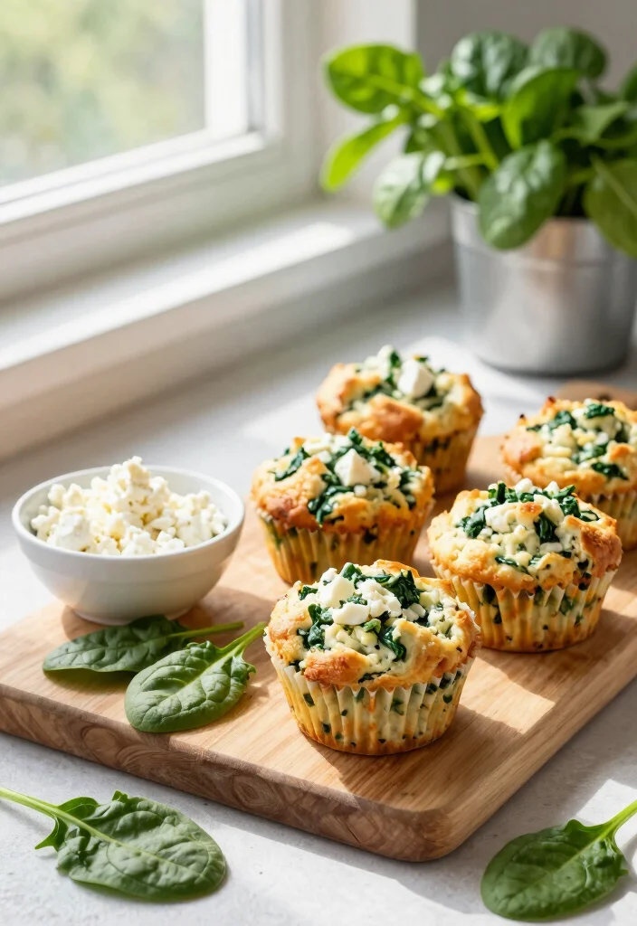 17 High Protein Muffins Healthy - Grab-And-Go Breakfast - 5. Spinach & Feta Protein Muffins 1