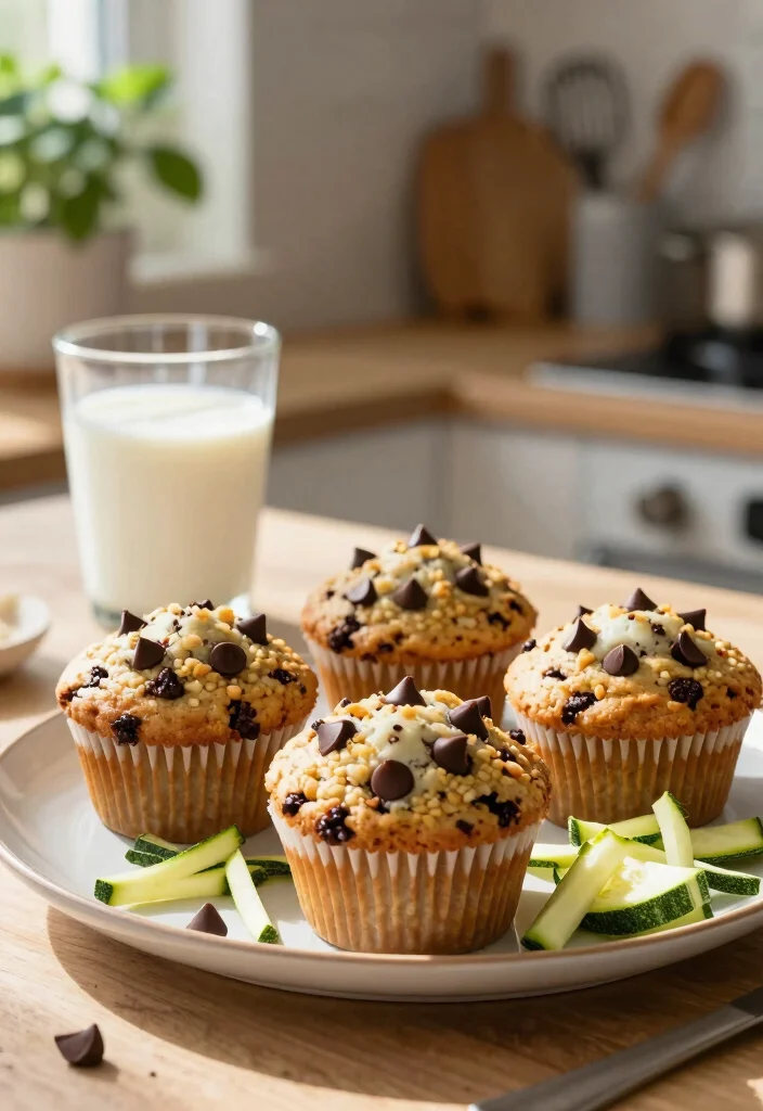 17 High Protein Muffins Healthy - Grab-And-Go Breakfast - 7. Zucchini Chocolate Chip Protein Muffins 1