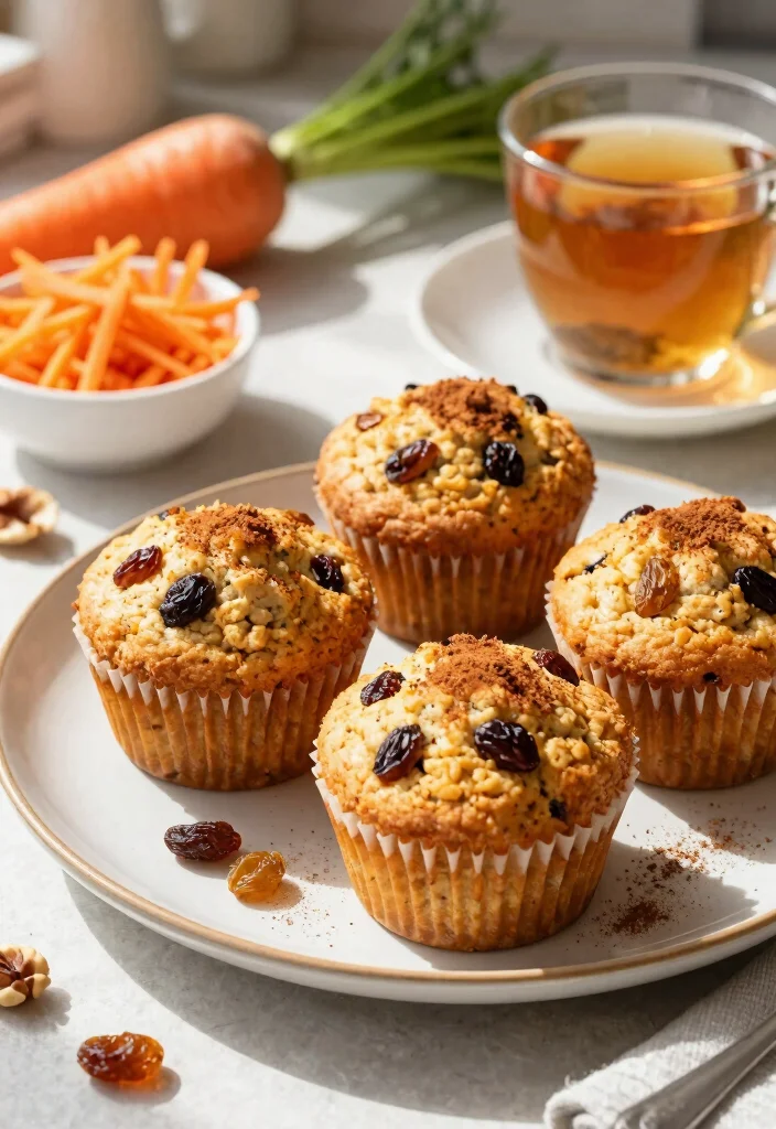 17 High Protein Muffins Healthy - Grab-And-Go Breakfast - 8. Carrot Cake Protein Muffins 1