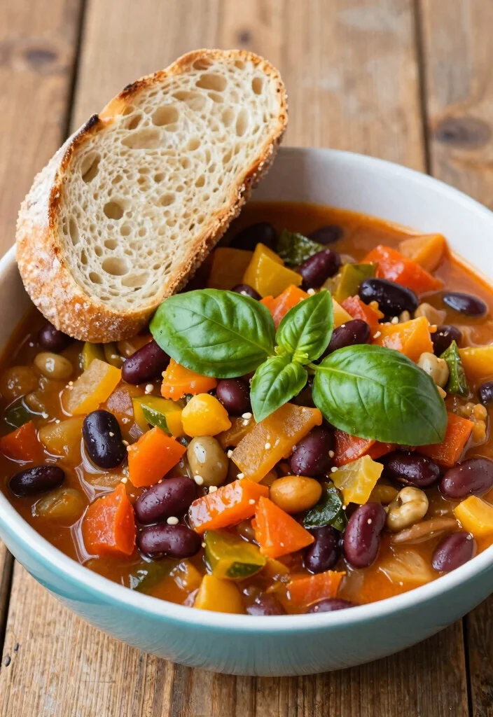 17 High Protein Vegetarian Slow Cooker Recipes - Set & Forget Meals - 10. Italian Vegetable & Bean Stew 1