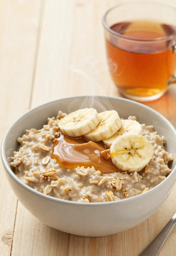 17 High Protein Vegetarian Slow Cooker Recipes - Set & Forget Meals - 11. Peanut Butter & Banana Oatmeal 1