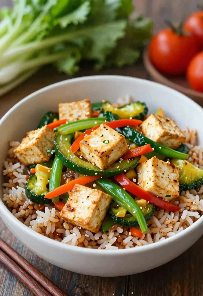 17 High Protein Vegetarian Slow Cooker Recipes - Set & Forget Meals - 14. Easy Veggie Stir-Fry with Tofu 1