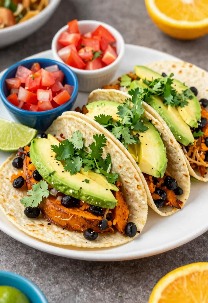 17 High Protein Vegetarian Slow Cooker Recipes - Set & Forget Meals - 15. Sweet Potato & Black Bean Tacos 1
