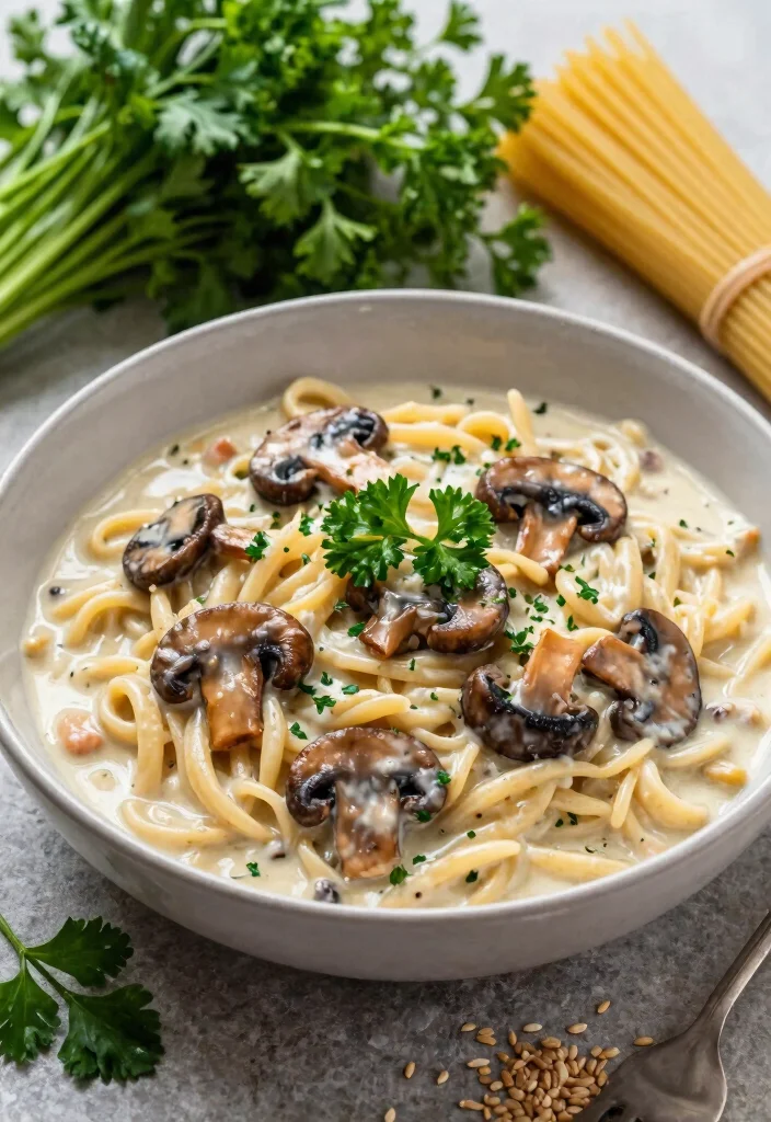 17 High Protein Vegetarian Slow Cooker Recipes - Set & Forget Meals - 8. Vegan Mushroom Stroganoff 1