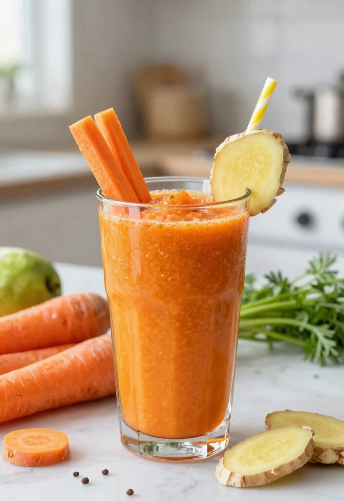 17 Low Calorie High Protein Smoothie Recipes - Quick & Healthy - 17. Carrot Ginger Smoothie 1