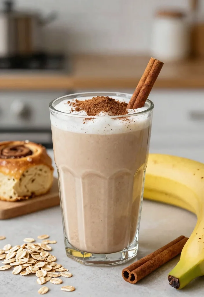 17 Low Calorie High Protein Smoothie Recipes - Quick & Healthy - 6. Cinnamon Roll Protein Smoothie 1