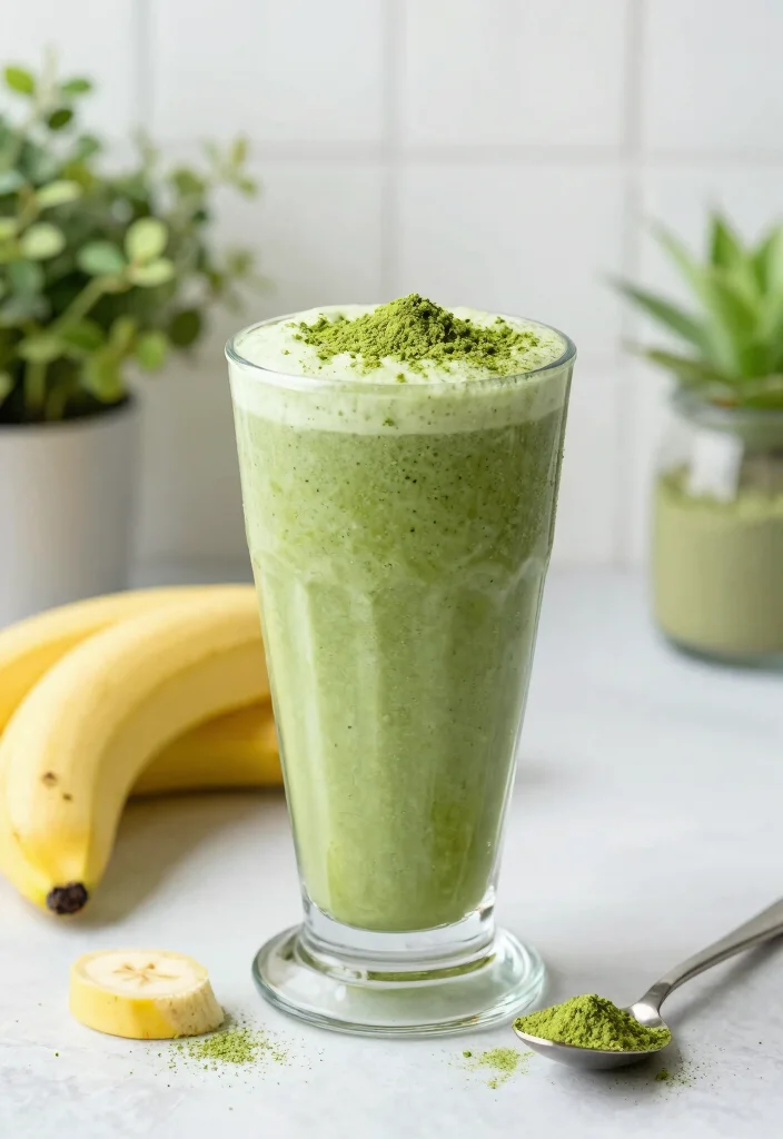 17 Low Calorie High Protein Smoothie Recipes - Quick & Healthy - 8. Matcha Protein Smoothie 1