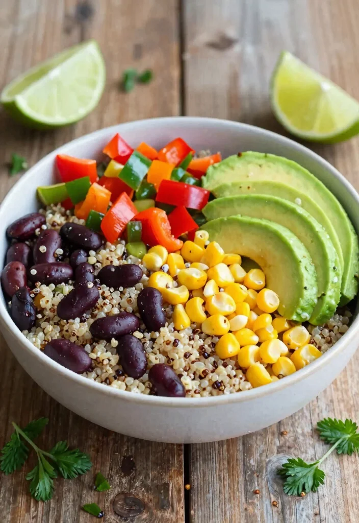 17 Vegan High Protein Recipes Meal Prep - Ready-To-Go Dinners - 1. Quinoa & Black Bean Bowl 1