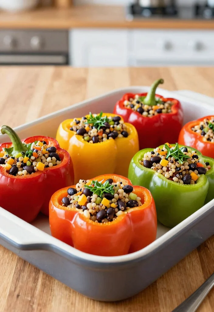 17 Vegan High Protein Recipes Meal Prep - Ready-To-Go Dinners - 11. Vegan Stuffed Peppers 1