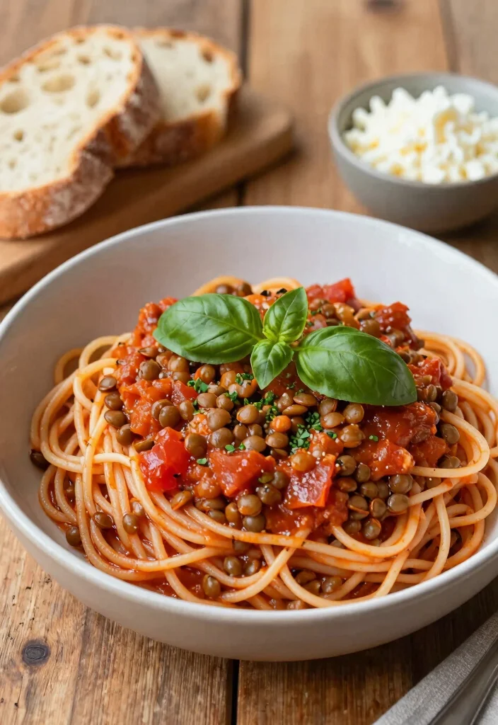 17 Vegan High Protein Recipes Meal Prep - Ready-To-Go Dinners - 3. Lentil Bolognese 1
