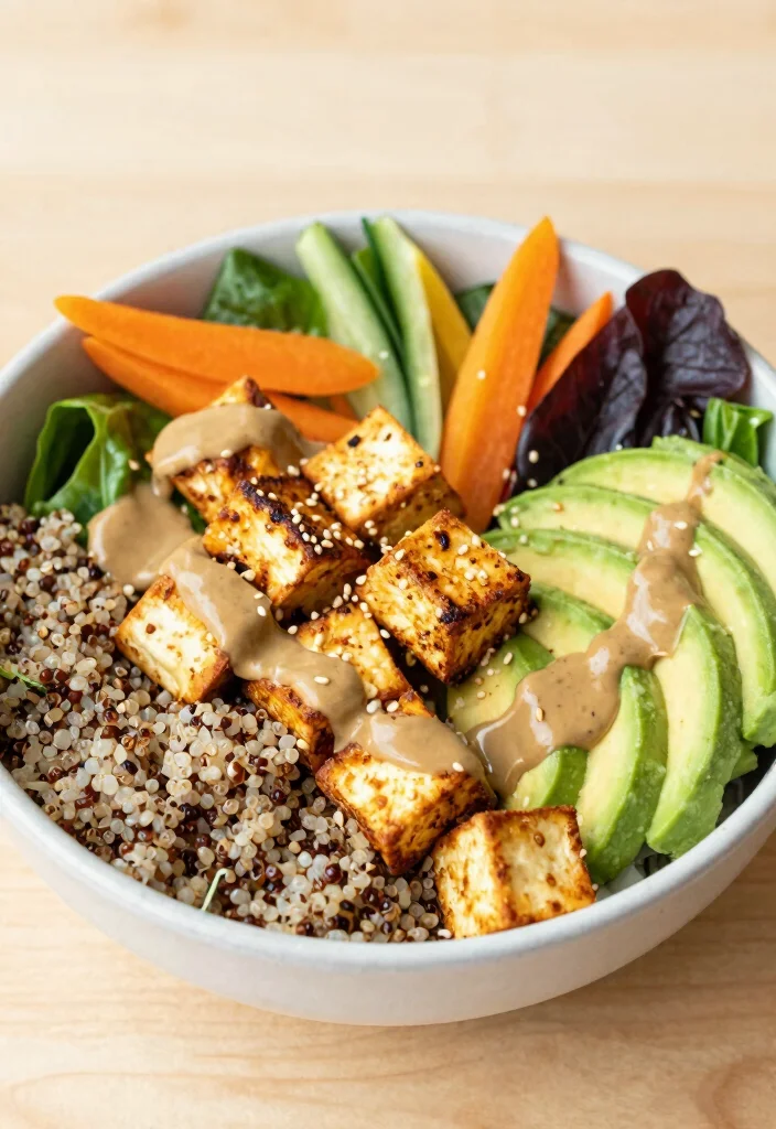17 Vegan High Protein Recipes Meal Prep - Ready-To-Go Dinners - 4. Tofu Buddha Bowl 1