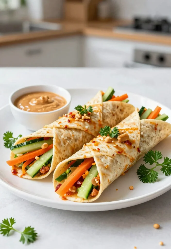 17 Vegan High Protein Recipes Meal Prep - Ready-To-Go Dinners - 5. Spicy Peanut Tempeh Wraps 1